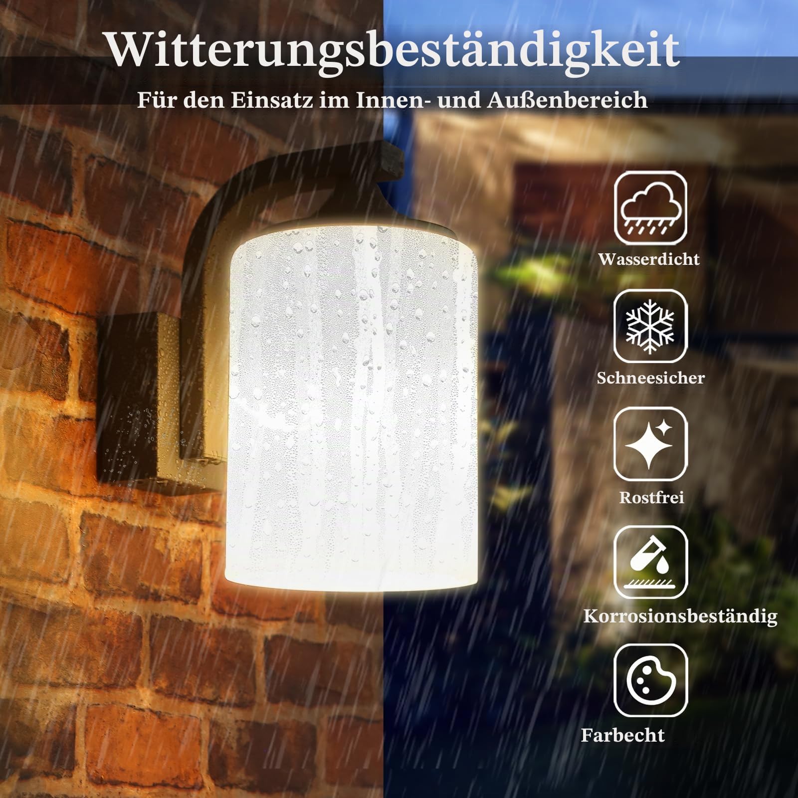 HLFVLITE Aussenleuchte Außenlampe Wand, Anthrazit Grau Außenwandleuchte Wandlaterne aus Aluminium & Glas, E27 Wandlampe für Terrasse Garten Fassaden, 18W Max, IP44, ohne Leuchtmittel