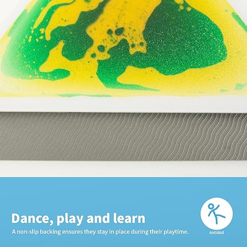Miniatura 6 de Art3d 4 azulejos redondos sensoriales para niños, niños pequeños y niños, tapete de actividad sensorial líquida colorida para juego activo y