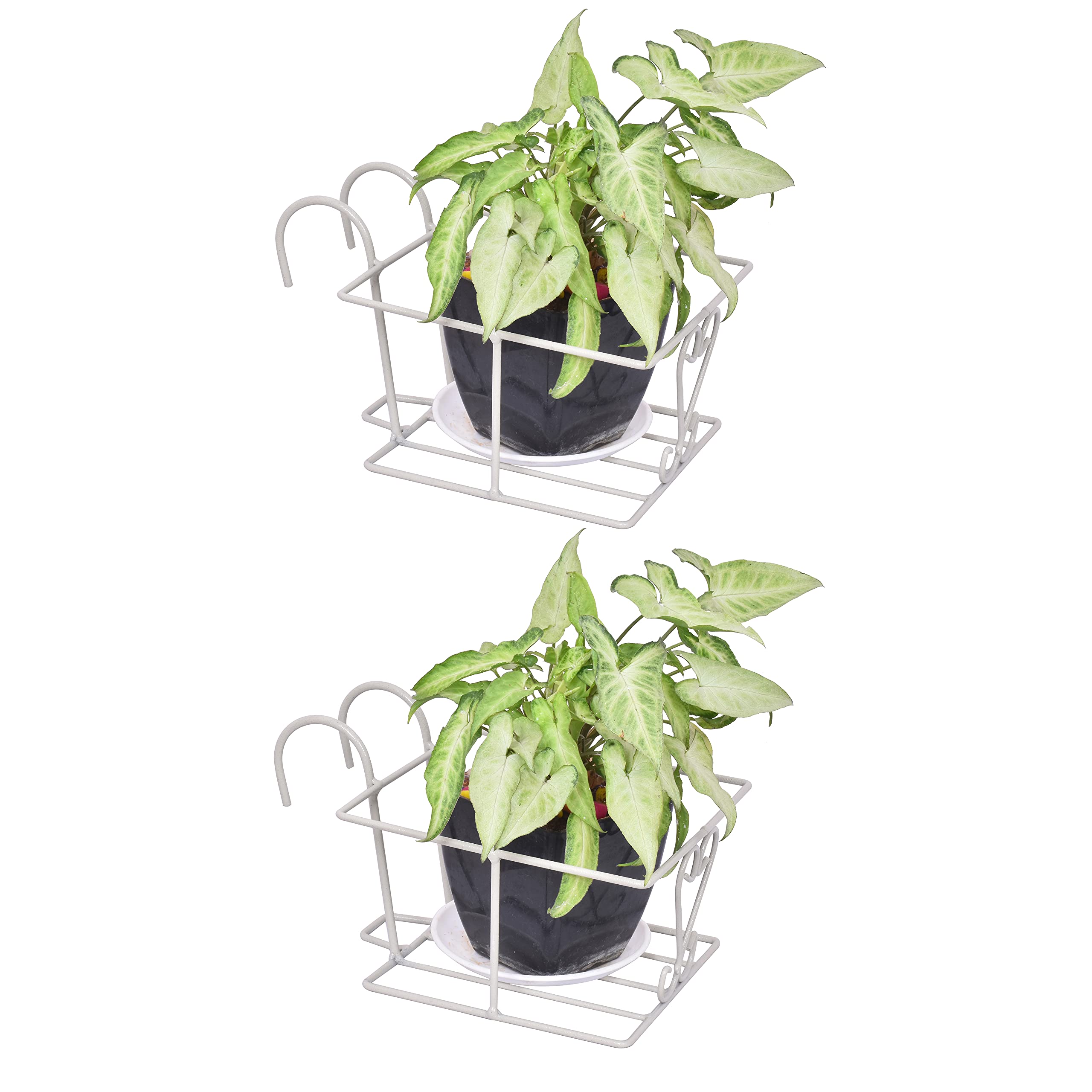 D&V ENGINEERING - Creative in innovation Hanging Flower Pot Holder Railing Potted Plant Stand for Home Balcony Décor - Grey, Set Of 2 (B0995GNJSK) Amazon Price History, Amazon Price Tracker