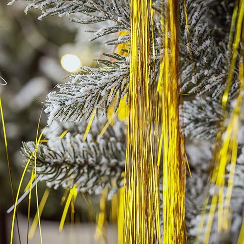 Vista 4 de MTLEE 3000 hebras de decoración para árbol de Navidad, guirnalda de oropel iridiscente, carámbanos de flecos de papel de aluminio para Navidad