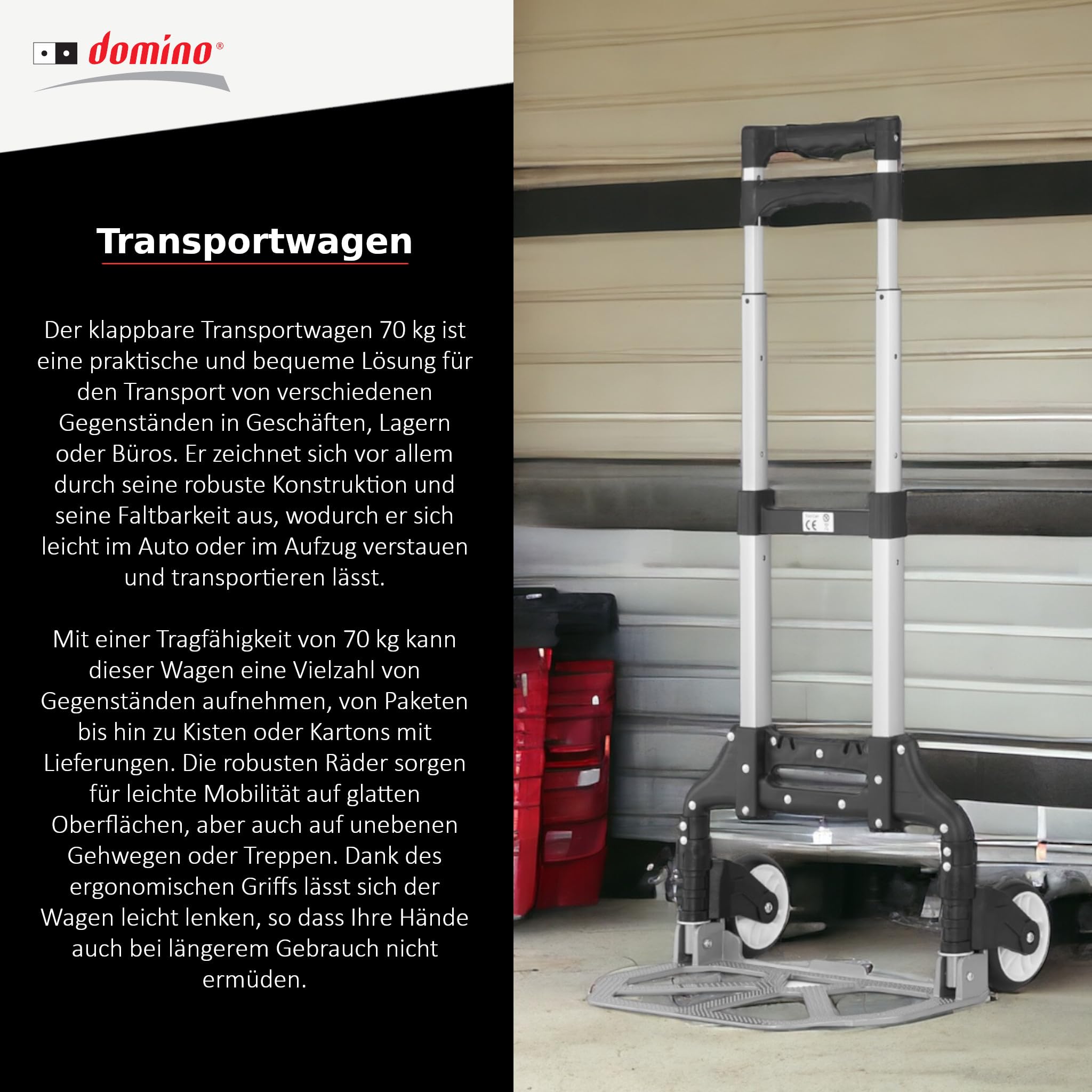 Chariot de transport pliable | Chariot à main diable pliable | Charge maximale : 70 kg