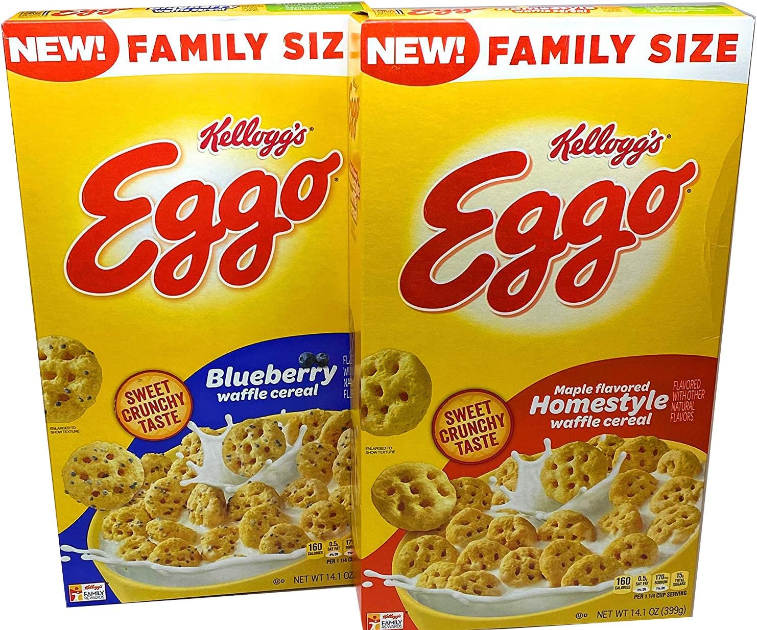 Kelloggs Eggo Maple Flavored Homestyle and Blueberry Waffle Cereal