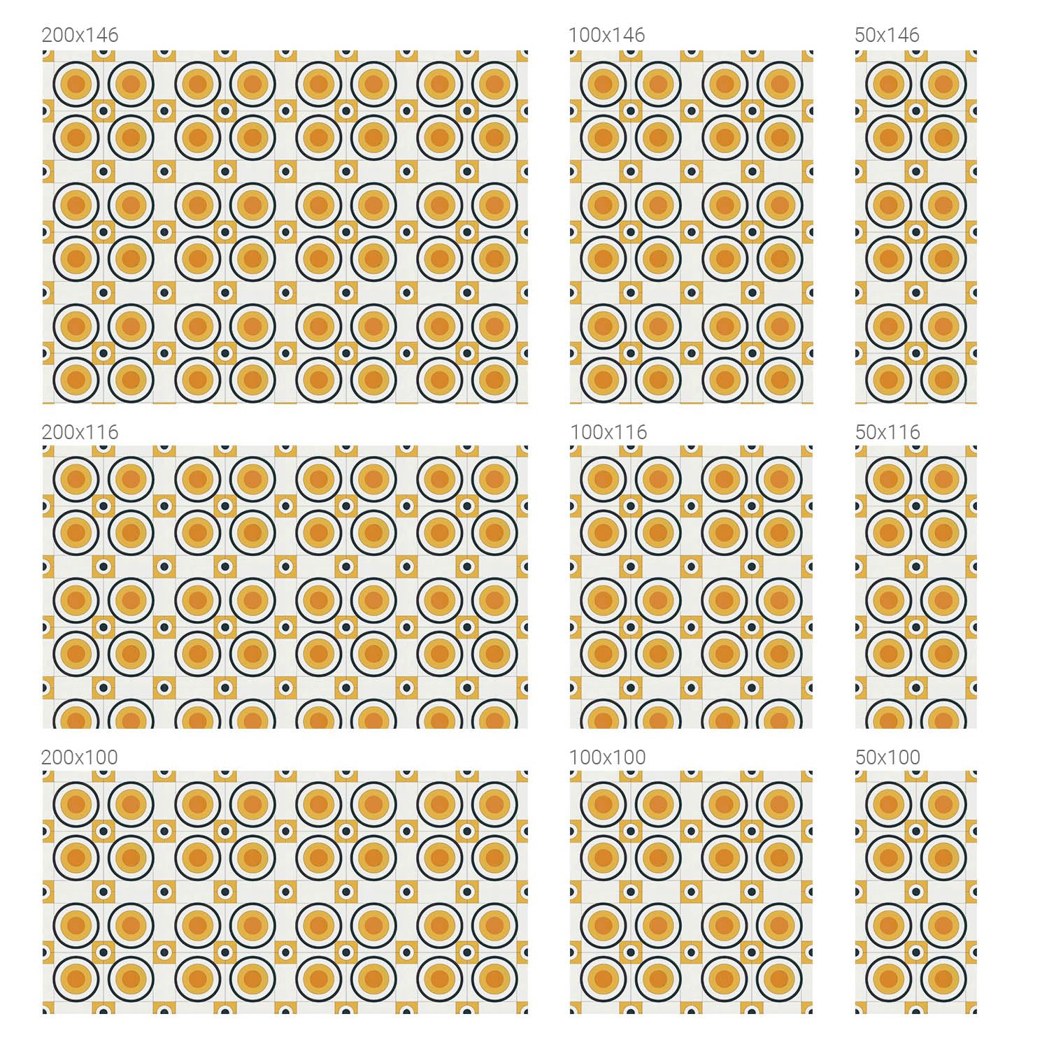 Klebefolie 200x146 cm Selbstklebend Milchglas Dekorfolie Dekorativ Sichtschutz Fenster Folie für Badezimmer Schlafzimmer Büro Küche PVC Blickdicht - Retro-Kreise