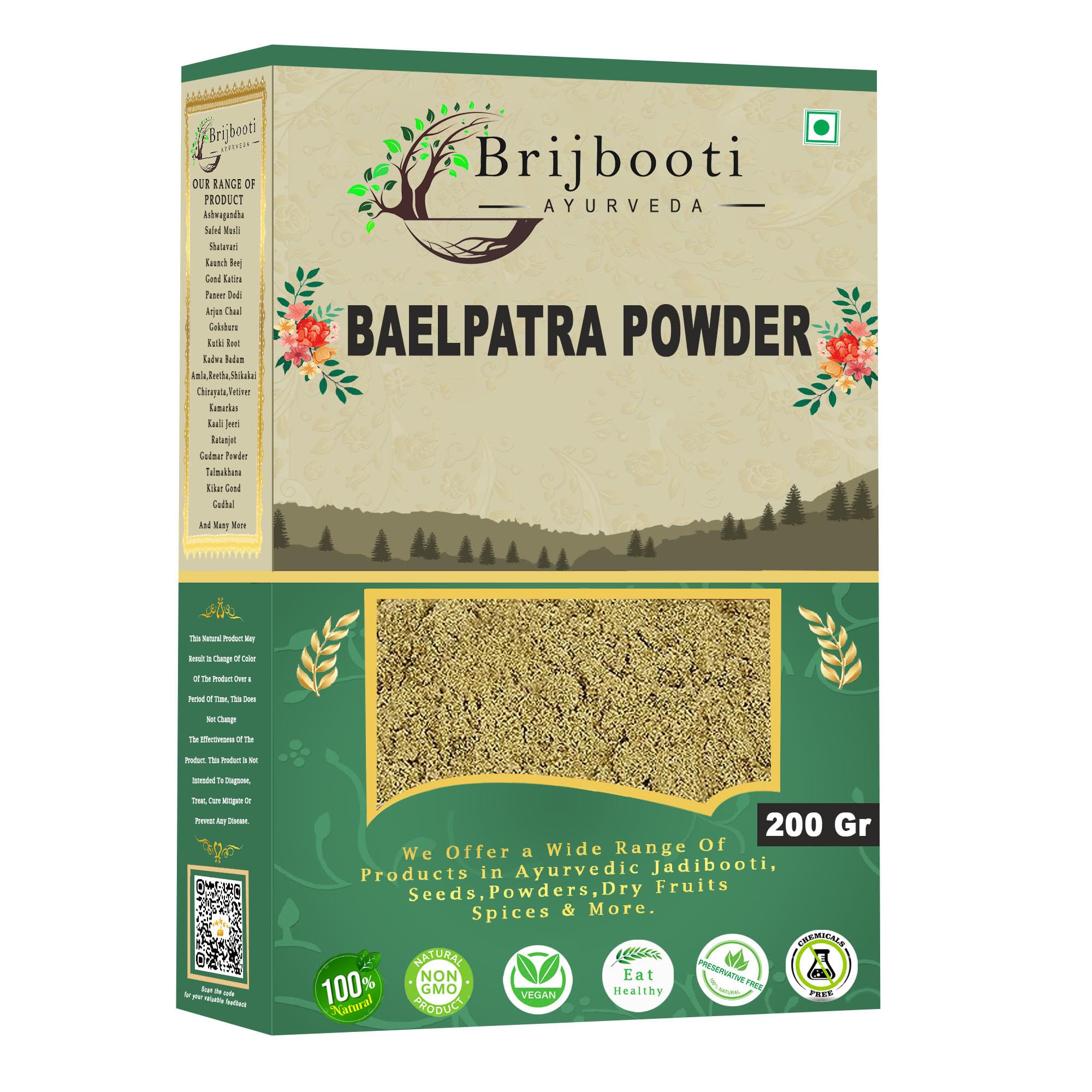Brijbooti Bael Patra Powder (200 gm) | Bael Patra Powder for Gut Health | Bel Patra | Bael Leaf Powder (B0DC45LDC5) Amazon Price History, Amazon Price Tracker