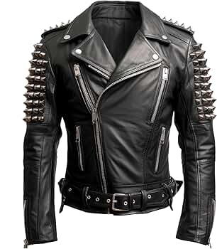【punk leather jaket short】 Women Studded Punk Rock Jacket Biker Motorcyclist Short