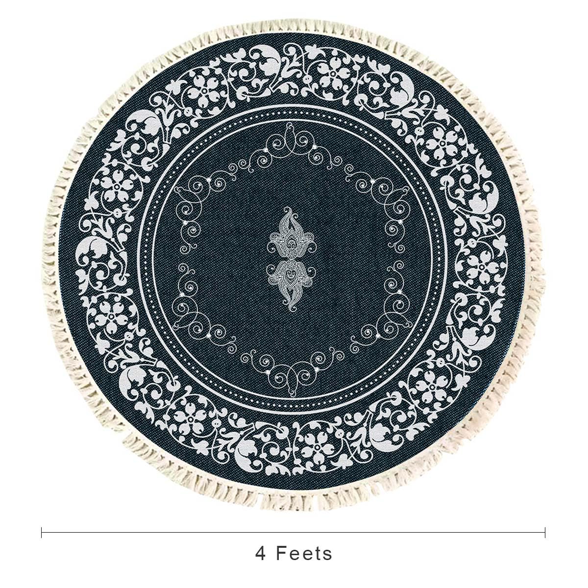 Terafeels Green Round Washable Traditional Rugs - Image 3