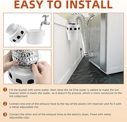 Miniatura 6 de AMI PARTS TDIDVKZW - Kit de ventilación para secadora interior con conducto Proflex de 4 pulgadas por 5 pies, blanco, 4 pulgadas