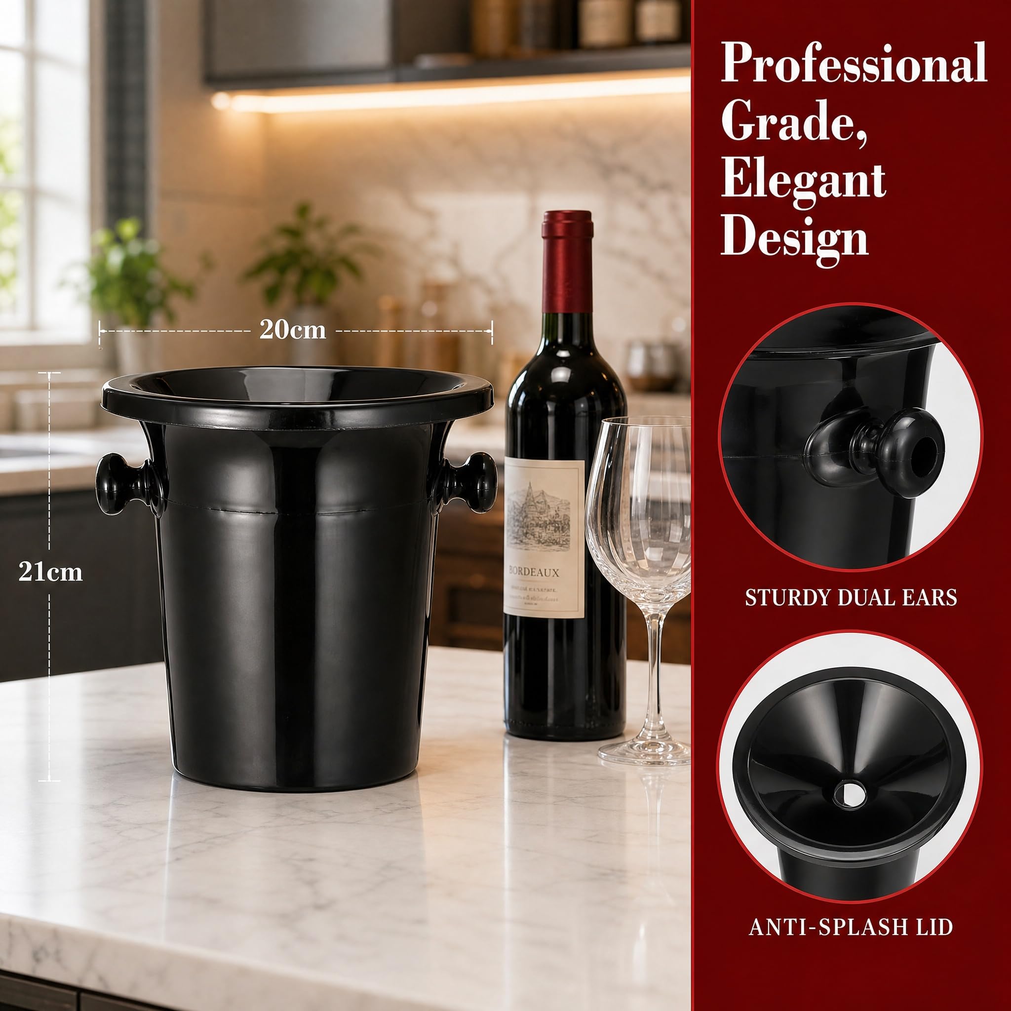 DOITOOL Lot de 4 seaux de dégustation de vin avec Couvercle Amovible pour Whisky, Cocktails