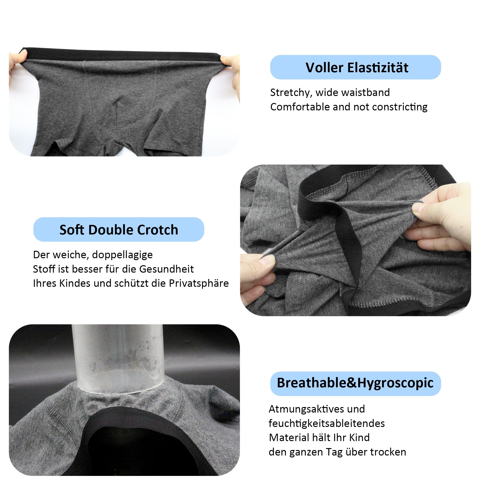 Uizuooy Lot de 6/12 Boxer Enfant Garçon sous-Vêtements pour Garçons Riches en Coton,Doux,Léger et Résistant