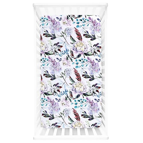 Miniatura 32 de Sábanas de cuna para niña y niño, sábana bajera ajustable para colchones estándar de cuna y de niño pequeño, ultra suaves y transpirables, sábanas