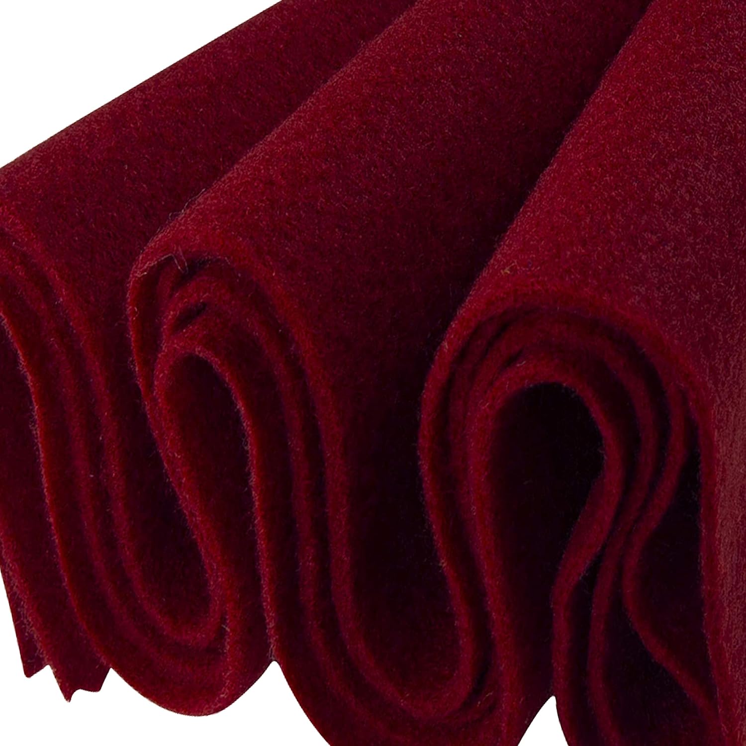 Felt Fabric | 36X 36 inches Wide & 1.6mm Thick Dark Red Fabric| Non-Stiff, Soft Fabric Material | Felt Fabric by The Square | Soft Felt Roll for Crafts, Sewing, and Padding | Fabric Dark Red