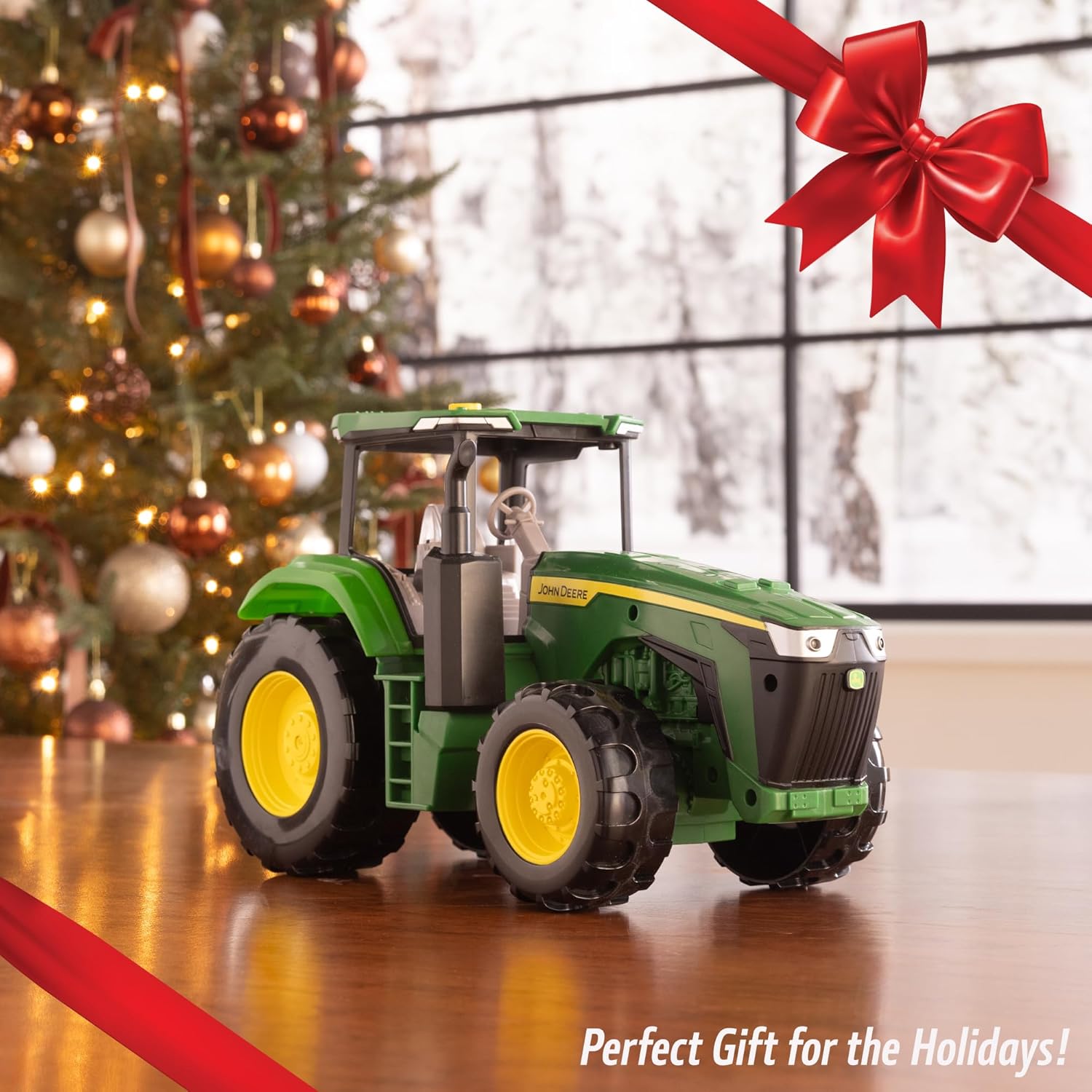 TOMY John Deere Lights & Sounds Tractor Toy - Free-Rolling Wheels and Realistic Electronic Lights and Engine Sounds - Indoor or Outdoor Play - Kids Summer Toys - Ages 3+