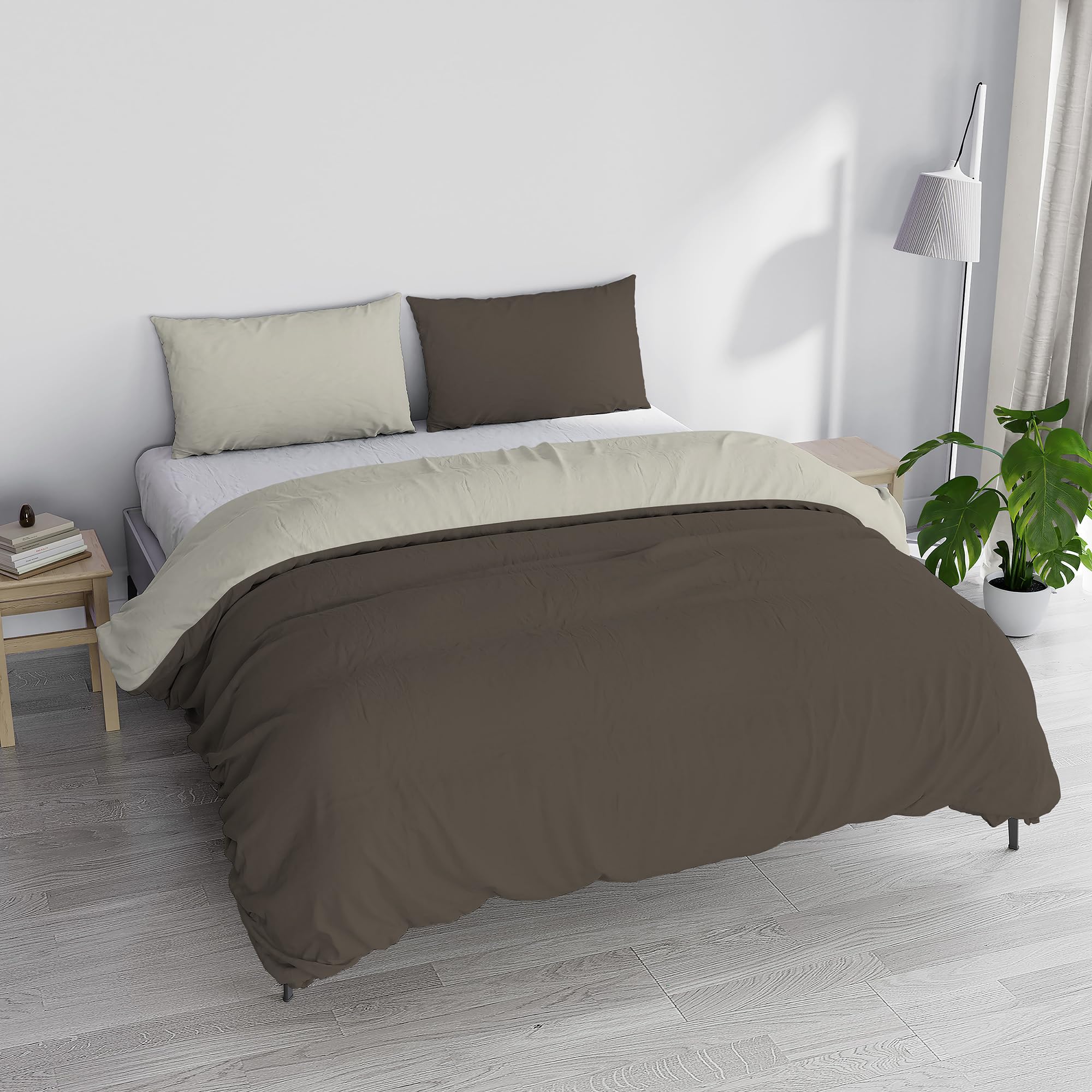Italian Bed Linen Zestaw pościeli do łóżek dwuosobowych, 250 x 200 cm 250 x 200 cm Marrone/Panna