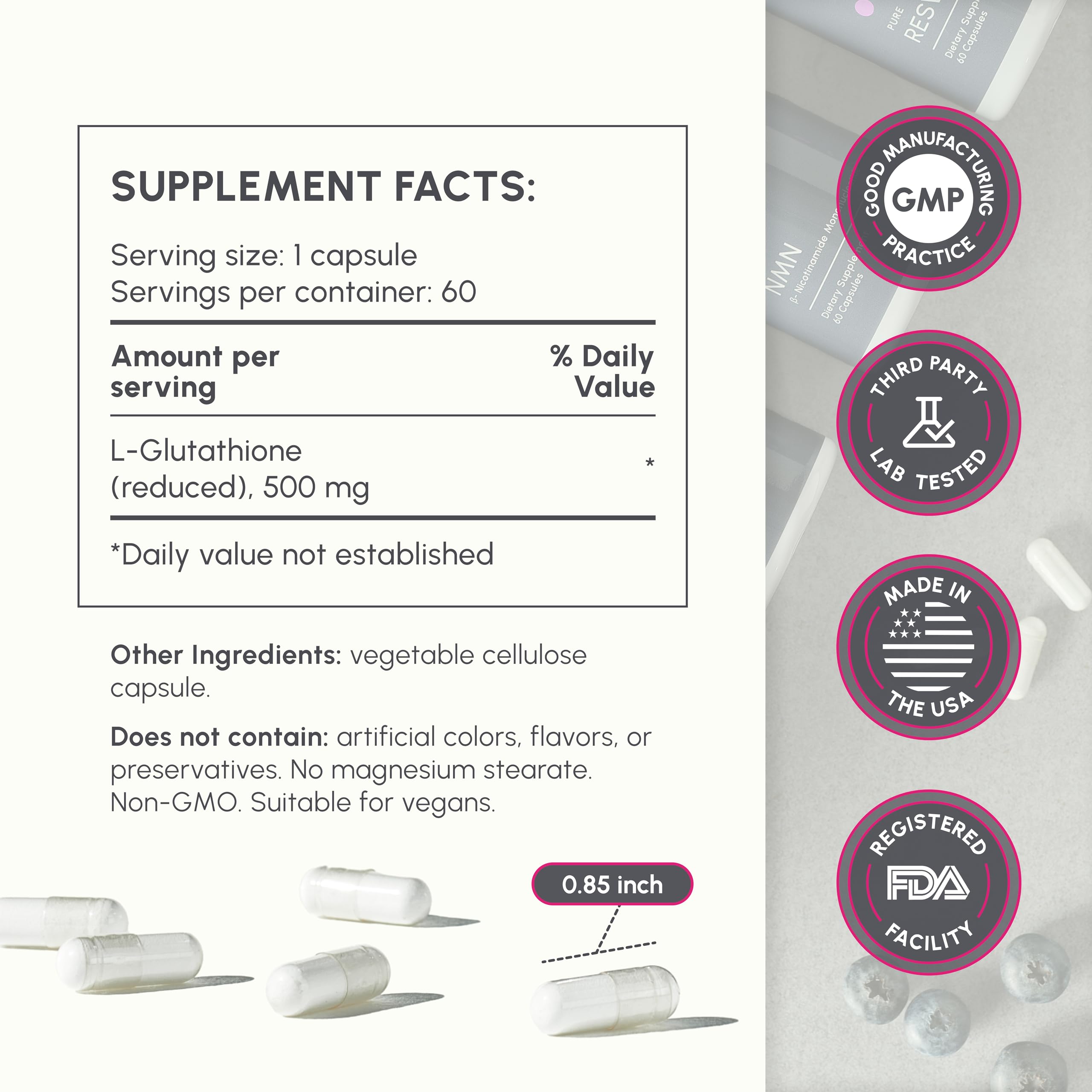 Snapklik.com : partiQlar L-Glutathione 500mg - High Potency Glutathione  Supplement For Liver Detox