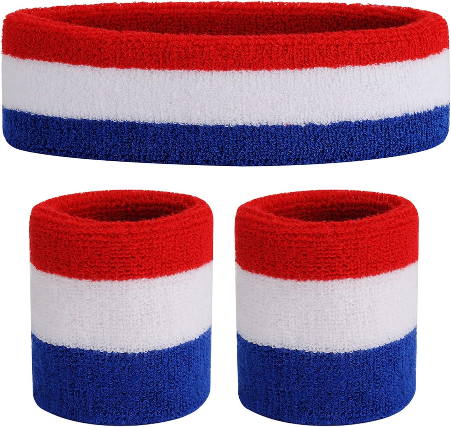 ONUPGOKids Sweatbands Headband Wristband Set - Athletic Cotton Sweat Band for Sports (1 Headband + 2 Wristbands)