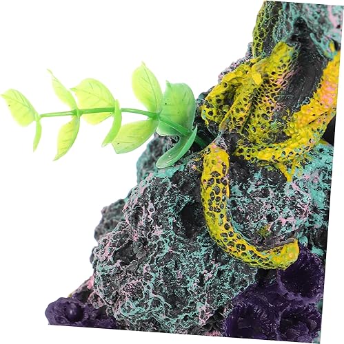 Miniatura 5 de Paisajismo Simulación Rockery Decoración de reptiles Tanque de reptiles Planta Rocas Acuario Refugio Acuario Escondite Piedra pecera Paisajismo