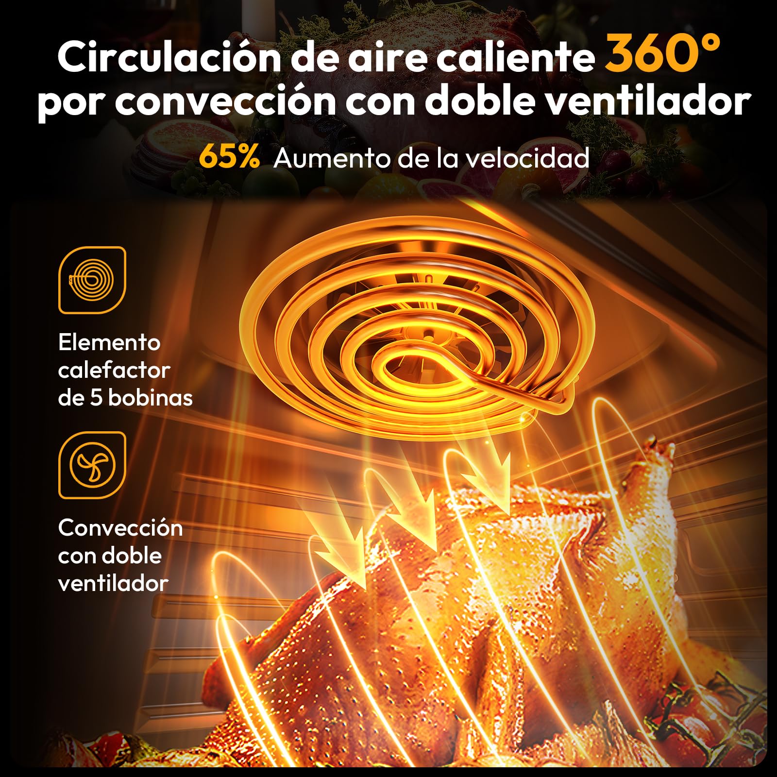 LLIVEKIT Freidora de Aire Caliente 12 L, Horno de Aire Caliente, Mini Horno de 1800 W, Freidora de Aire Sin Aceite 12 en 1 con Pantalla LED Digital, Deshidratador de Frutas, Barbacoa