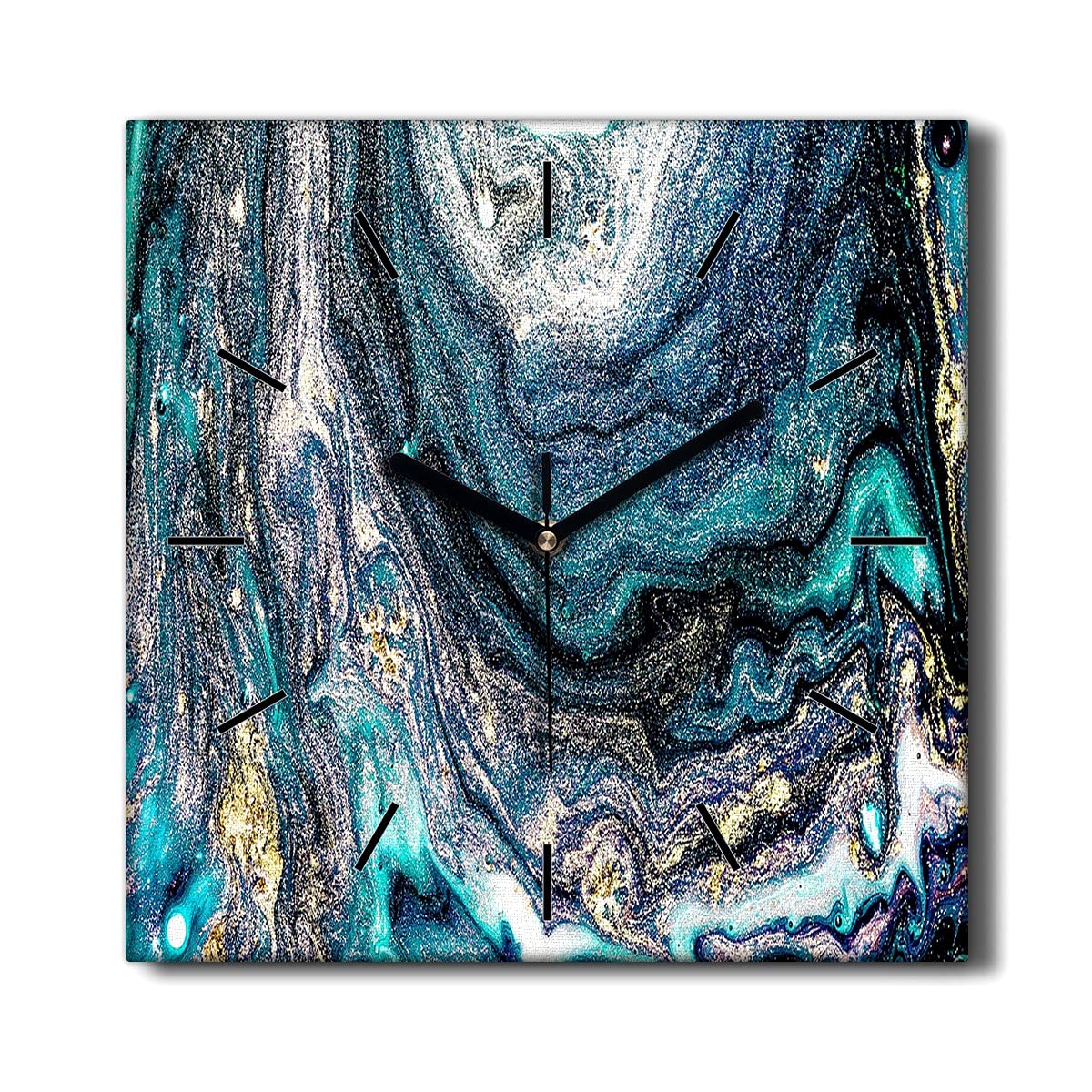 Horloge murale sur toile 30x30 cm Coloray Galaxie Abstraction muette pour salon