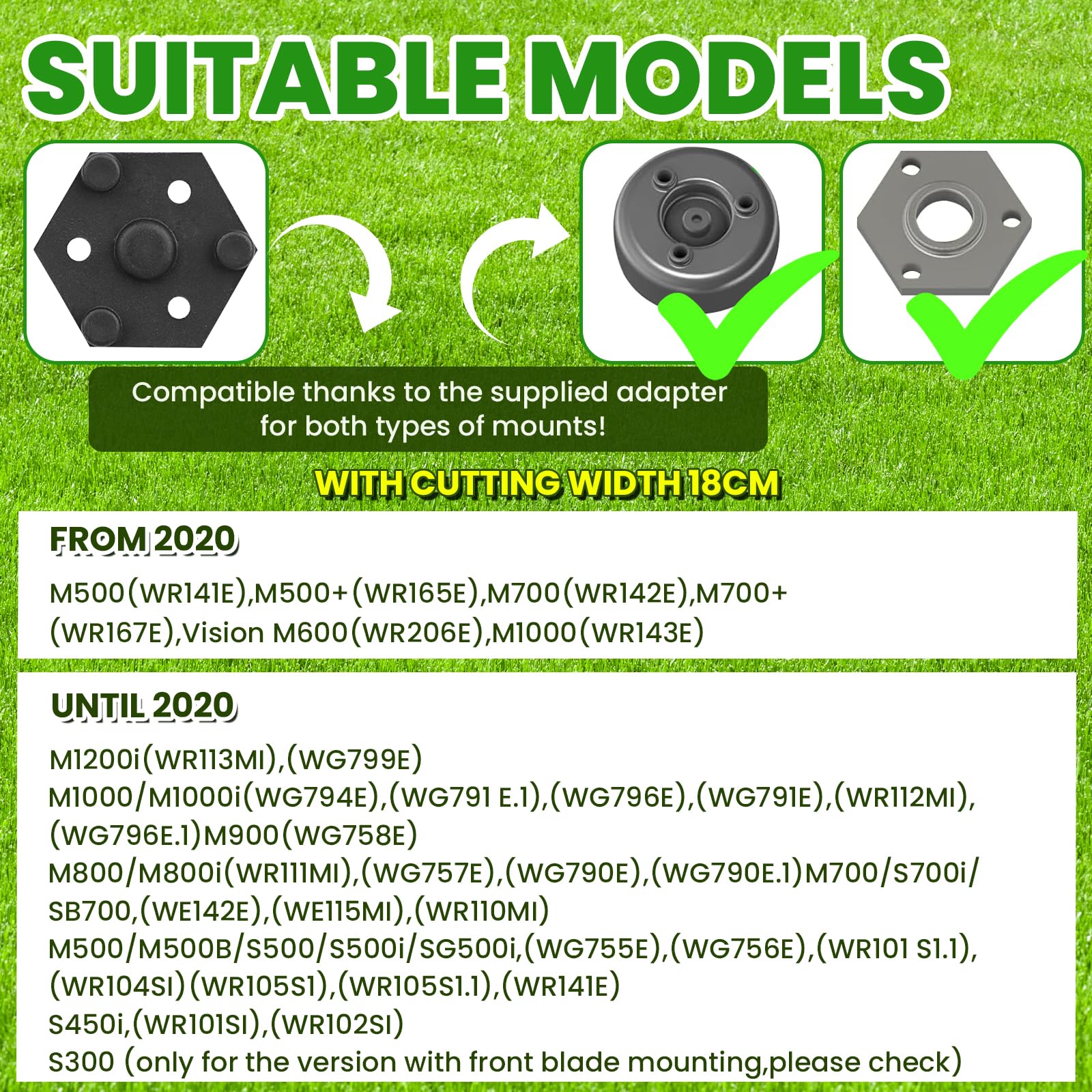 6 dischi per coltelli compatibili con Worx Landroid, M500 M700 WR167E WR141E Vision M600, disco per coltelli + 6 lame di ricambio compatibili, disco per coltelli compatibile con robot tosaerba Worx