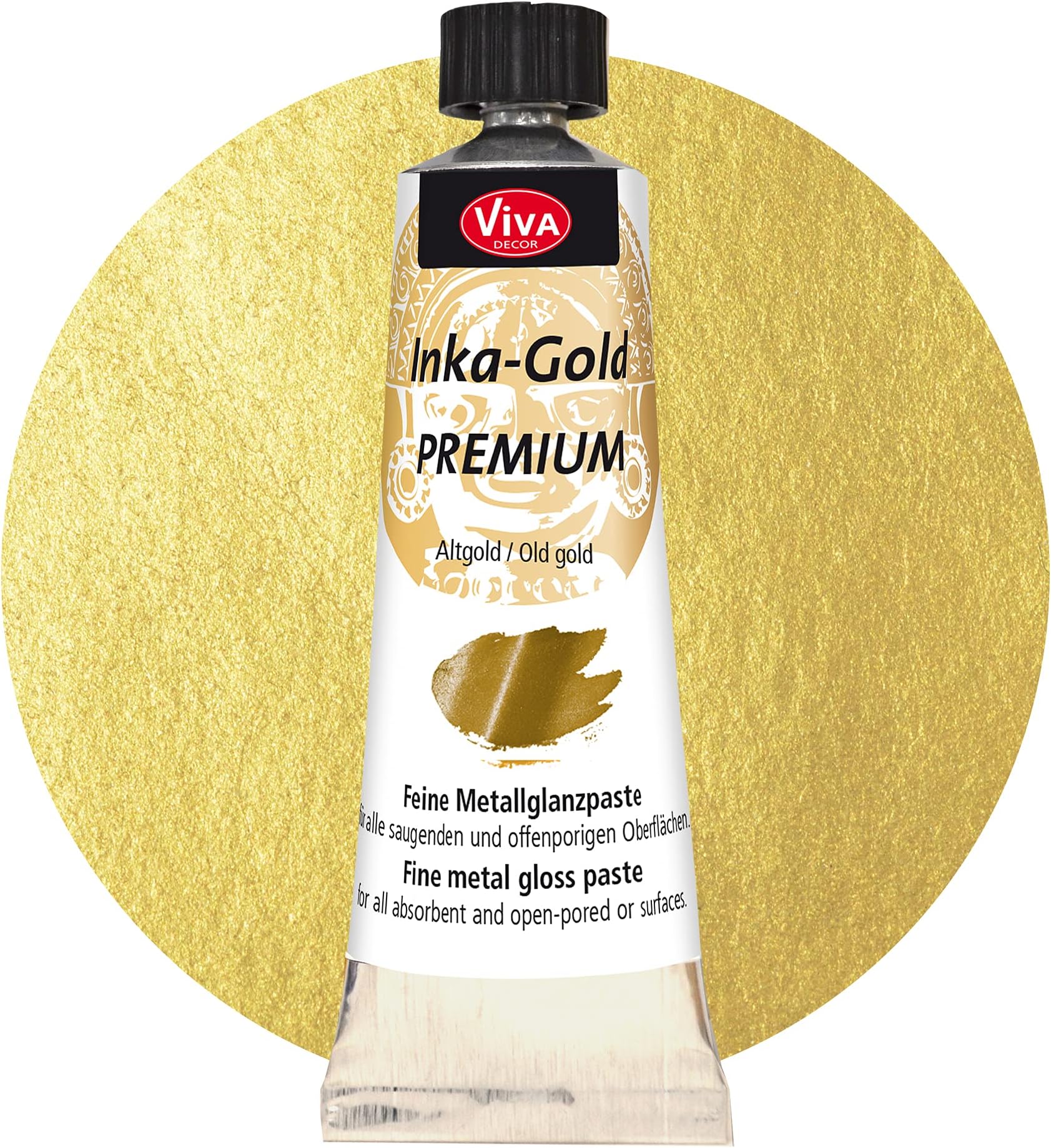 Inka Gold Premium Gilding Wax (908 Old Gold, 1,41 oz) metallic acrylic paint - craft paint set - effect paints - craft paints acrylic sets - apply, polish - done! - Made In Germany