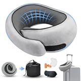 Neck Pillow for Traveling&comma; Travel Pillows for Airplanes 2025 New 100&percnt; Pure Memory Foam&comma; Neck Pillow Airplane with 360º Ergonomic Design&comma; Travel Neck Pillows for Airplanes&comma; Office and Car