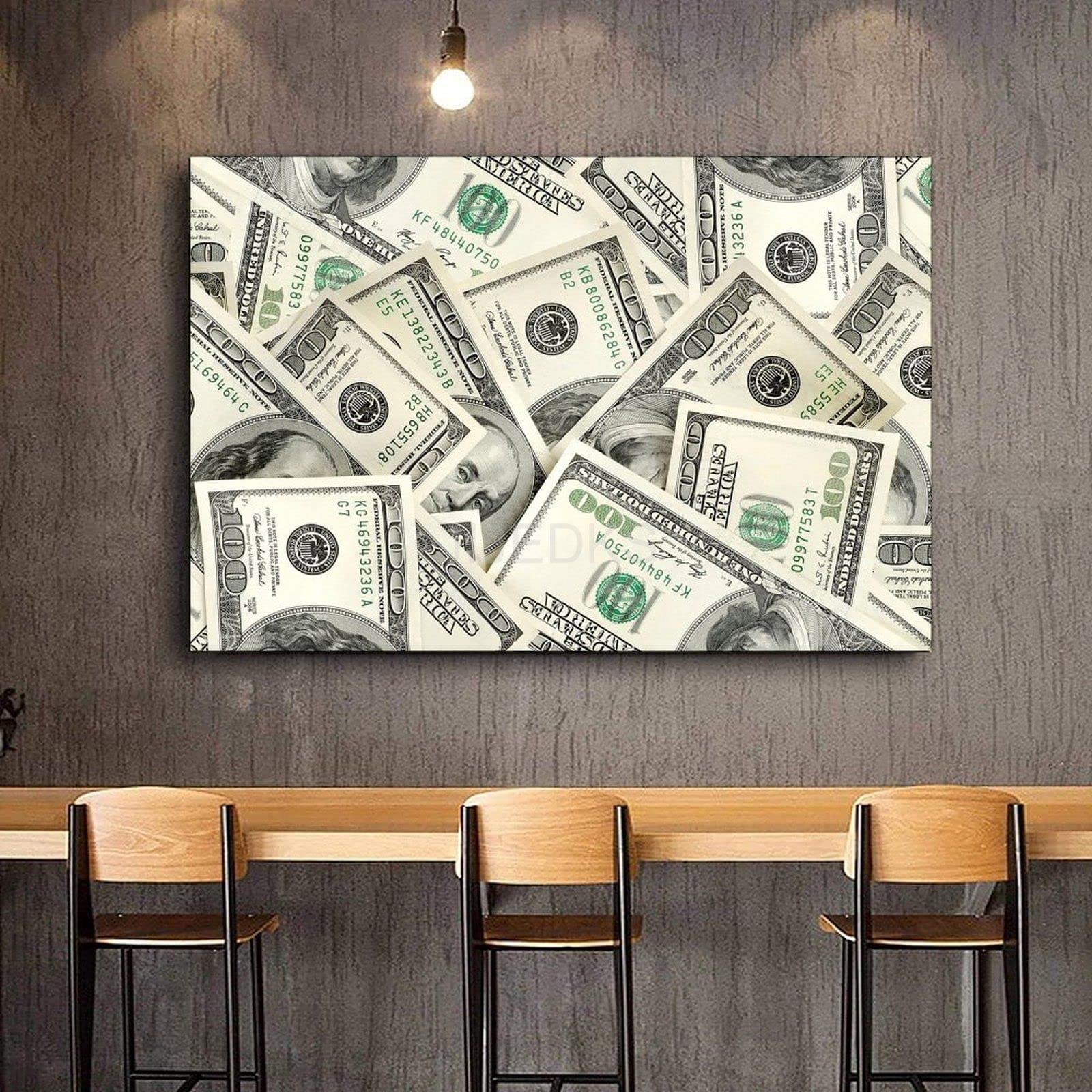 Artmazing Quadro Moderno Graf Number Dollaro - Stampa Artistica Su Tela, XXL, Con Cornice In Legno FSC, Made In Germany