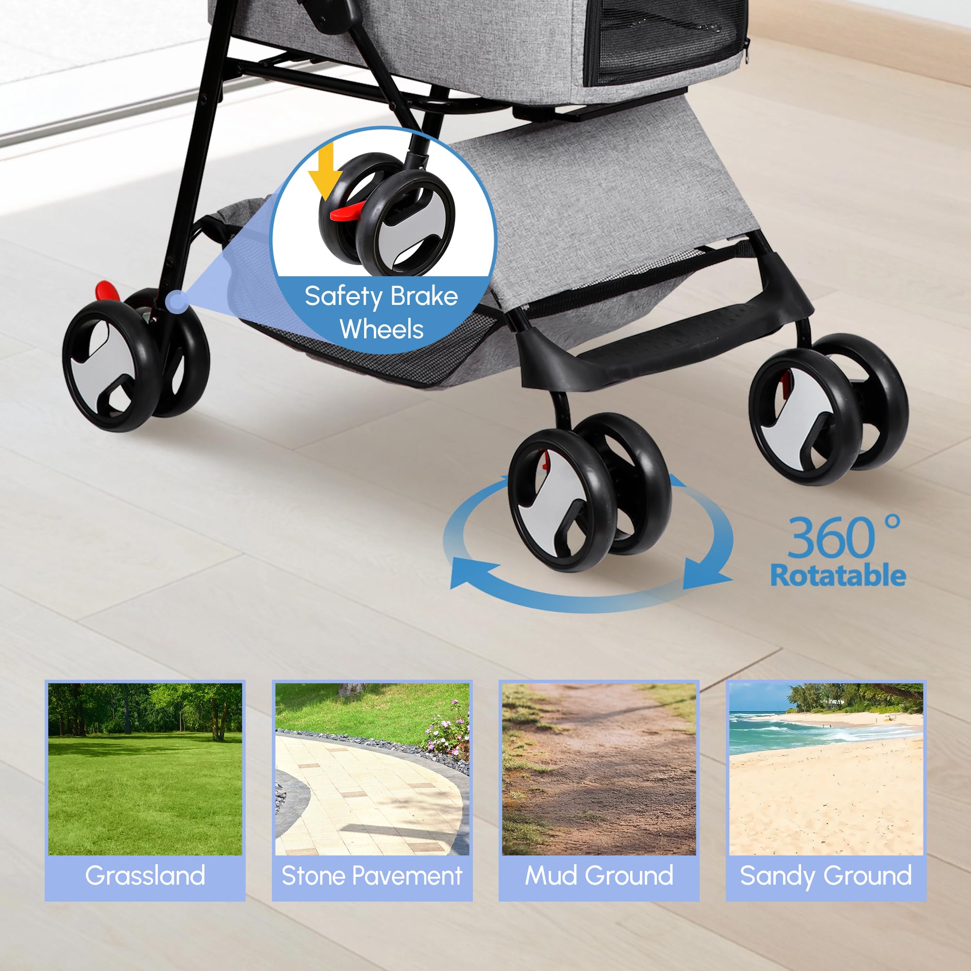 Amazon.co.jp: Foldable Pet Stroller ペットカート 分離型 犬用カート