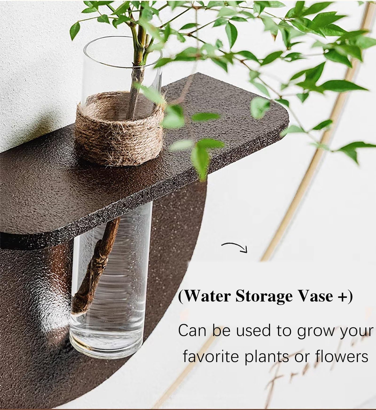 Planta Verde LED de imitación Arenisca 3D con jarrón para almacenar Agua, Decorativa con Enchufe para la Entrada del hogar, Sala de Estar, recibidor (B 12.5" L x 59" W)