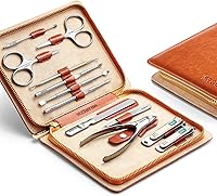 Vista 1 de MR.GREEN Manicure Set 12 in 1 Multi-Function Nail Clippers Personal Care Tool Kits Stainless Steel Pedicure Sets with Leather Case Idea Gift