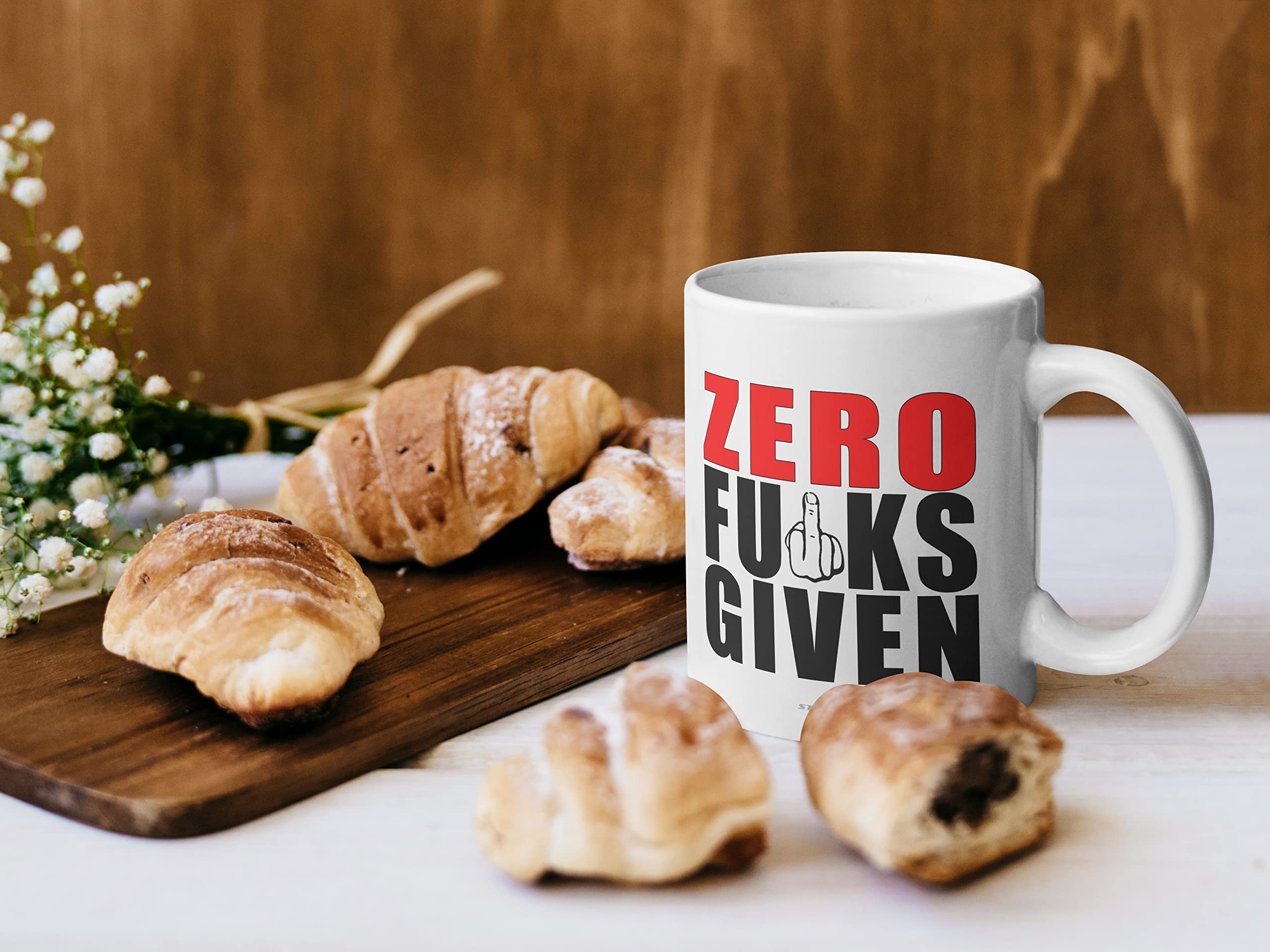 Funny Novelty Gift Mug, Zero F's, Mug Present Gift for Wife Husband Work Colleague Brother Auntie Uncle Sister Best Friend - Image 2