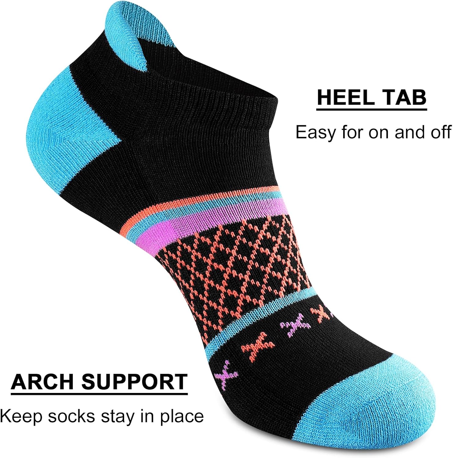 Eallco Womens Socks Ankle Athletic Socks Short Running Socks With Cushioned Sole 6 Pairs - Image 3