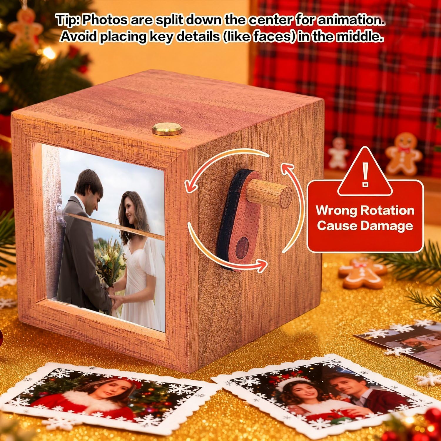 Caja de luz personalizada personalizada con imagen de movimiento, caja de recuerdo romántica personalizada con manivela, caja de regalo hecha a mano con memoria de amor