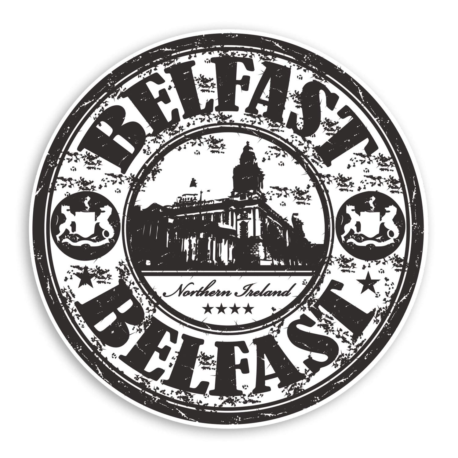 Destination Vinyl Ltd Multi 2 X 10Cm Belfast Northern Ireland Vinyl Stickers - Sticker Laptop Luggage #20218 (10Cm Wide)