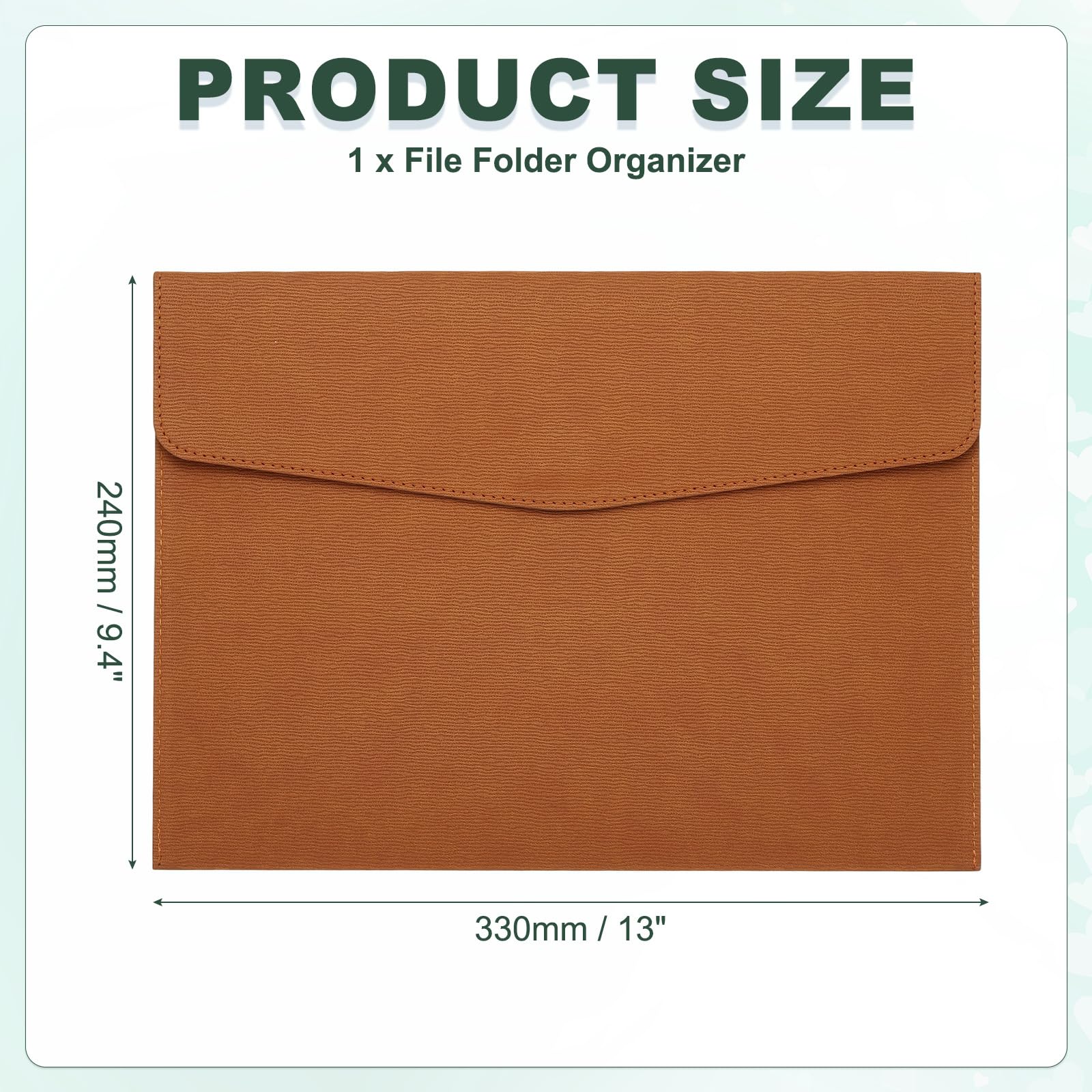 PATIKIL PU Leather A4 File Folder, Document Holder Filing Organizer Portfolio Envelope Folder Case with Snap Closure for Letter Receipt Style 4, Brown - Image 2