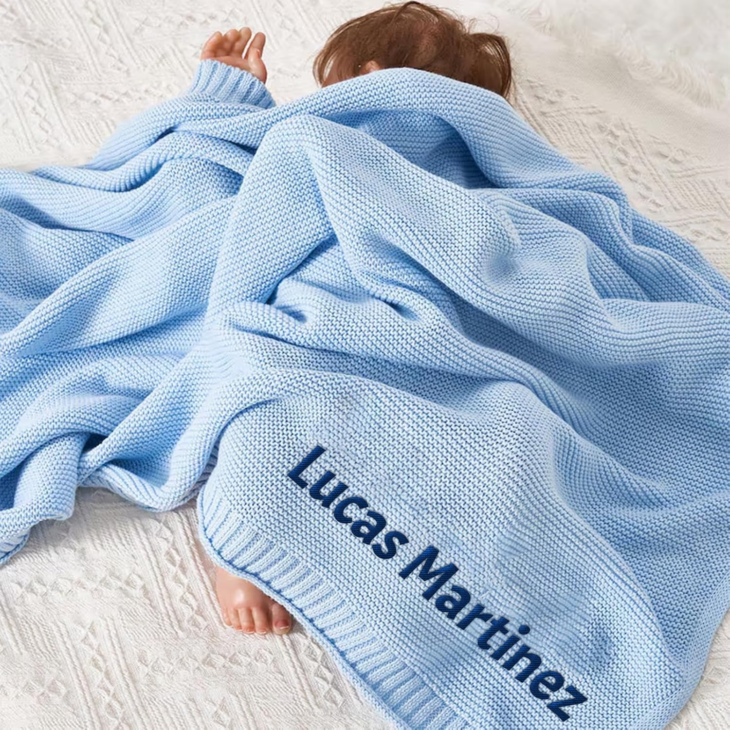 Personalized Baby Blanket with Embroidery - Custom Baby Blanket with Name and Icon, Cozy Gift for Babies, Infants and Toddlers