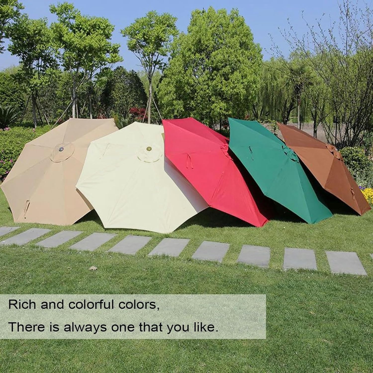 Replacement Canopy Cover for Garden Parasol Patio Umbrella Replacement Cloth UV Protection Replacement Cover for Garden Patio Yard Beach Pool Market Table Parasol Umbrella Round Waterproof