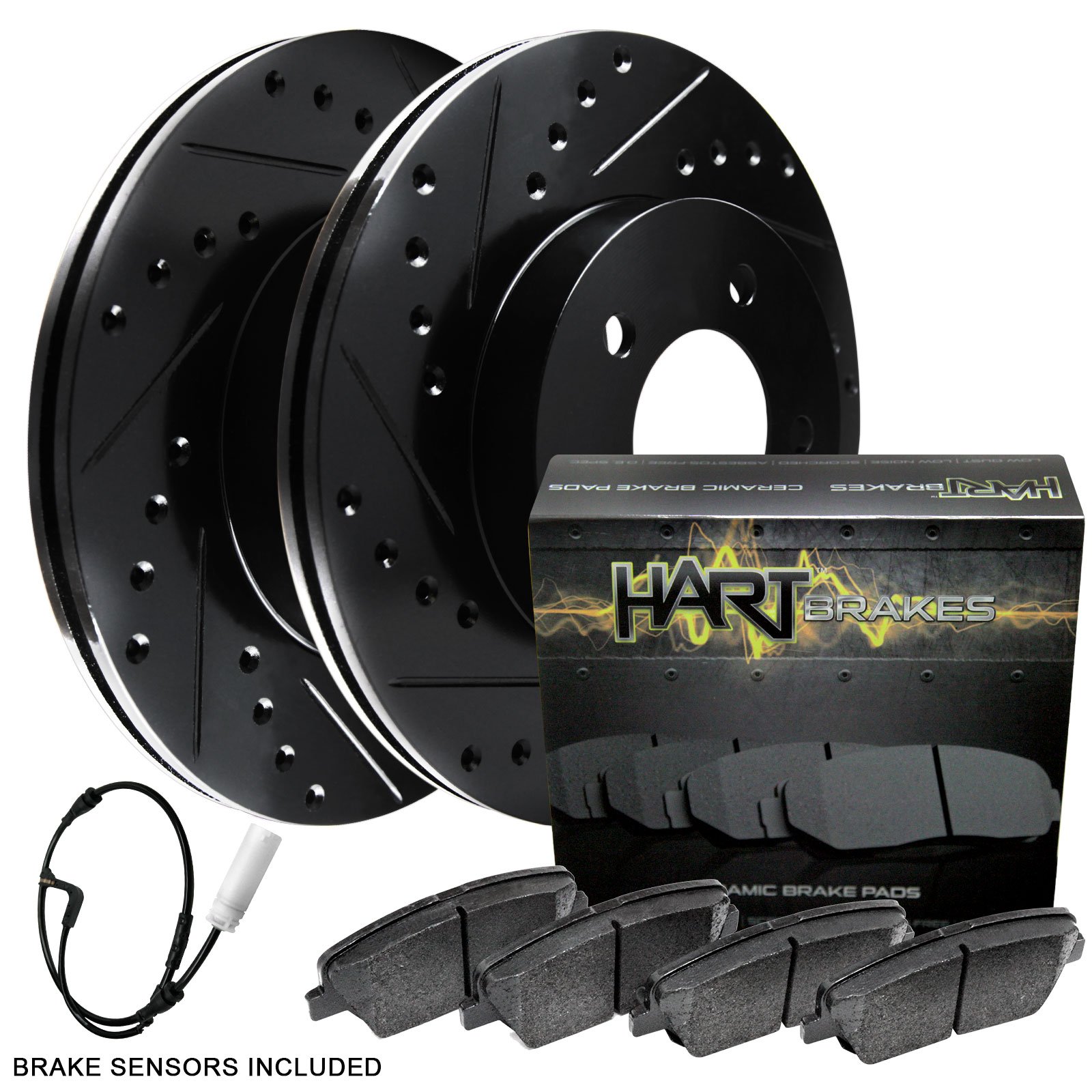 Hart BrakesFront Brakes and Rotors Kit |Front Brake Pads| Brake Rotors and Pads| Ceramic Brake Pads and Rotors - BHCF.34084.02