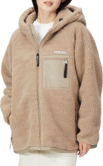 Amazon | [ミルクフェド] アウター BOA ZIP UP HOODED JACKET