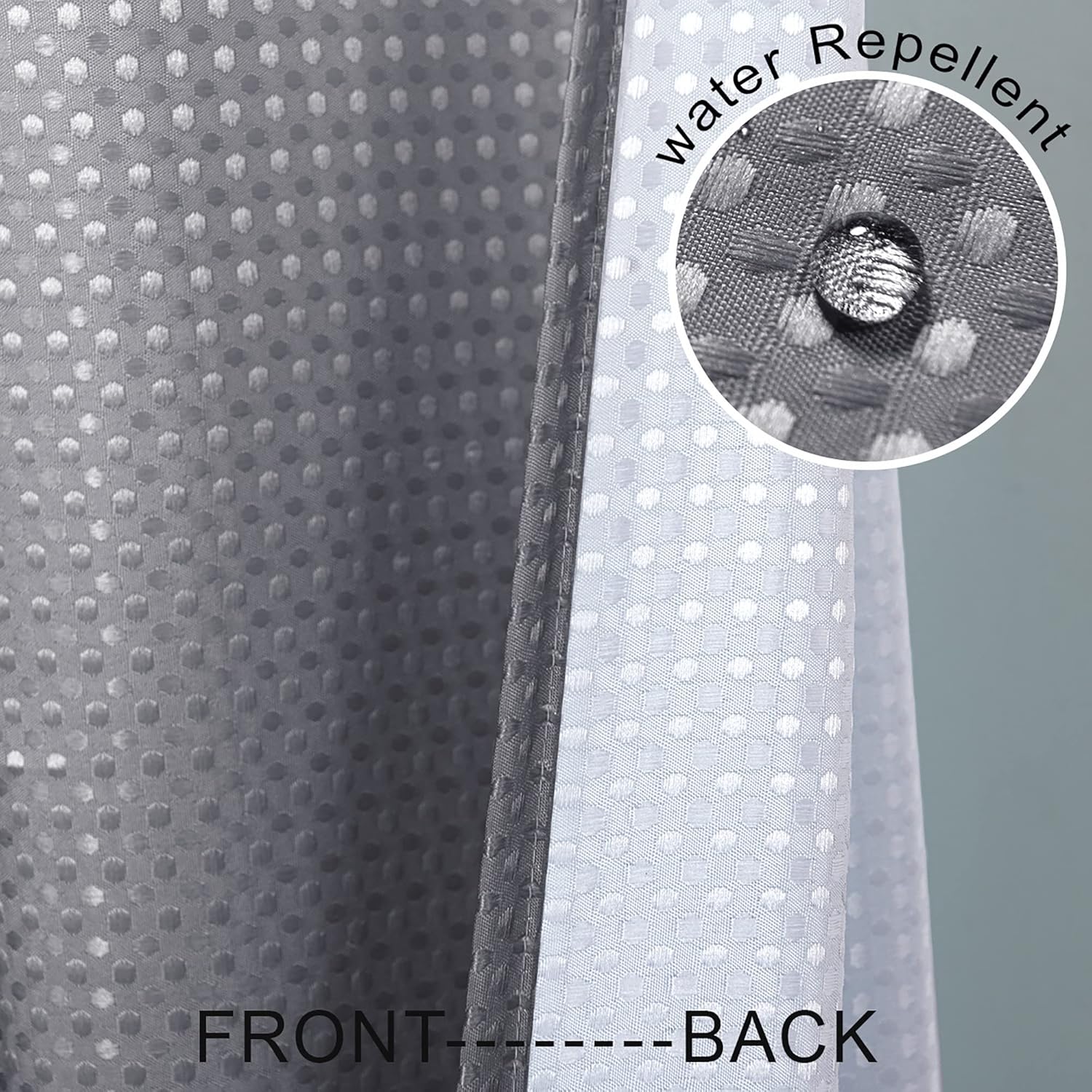 Dark Grey Shower Curtain,Ombre Waffle Weave Waterproof Cloth Fabric Shower Curtains Liner for Bathroom with Hooks, Slate Gray, 70x72