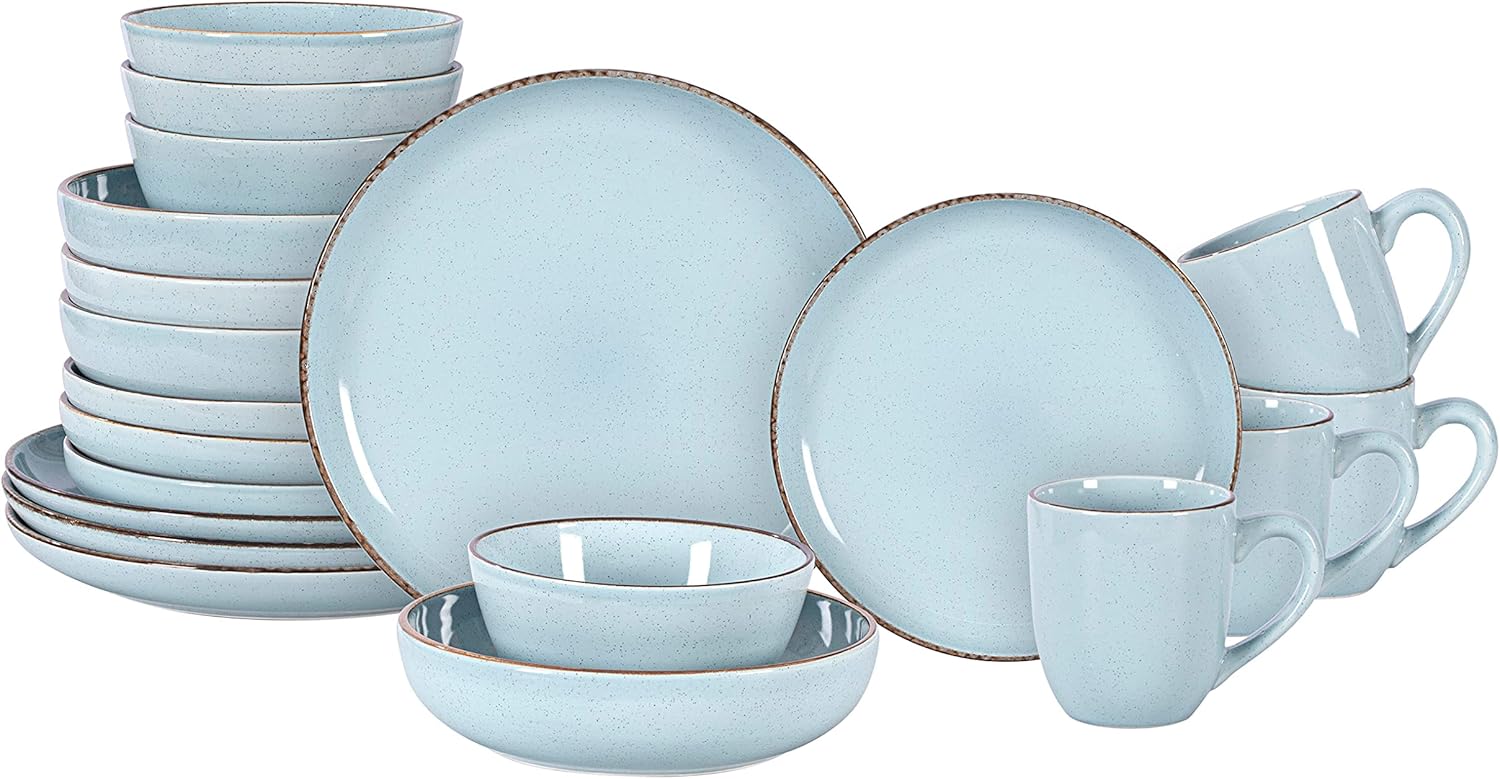 Home VSS, Stoneware EuroNordic 20pc Dinnerware Set, Shiny