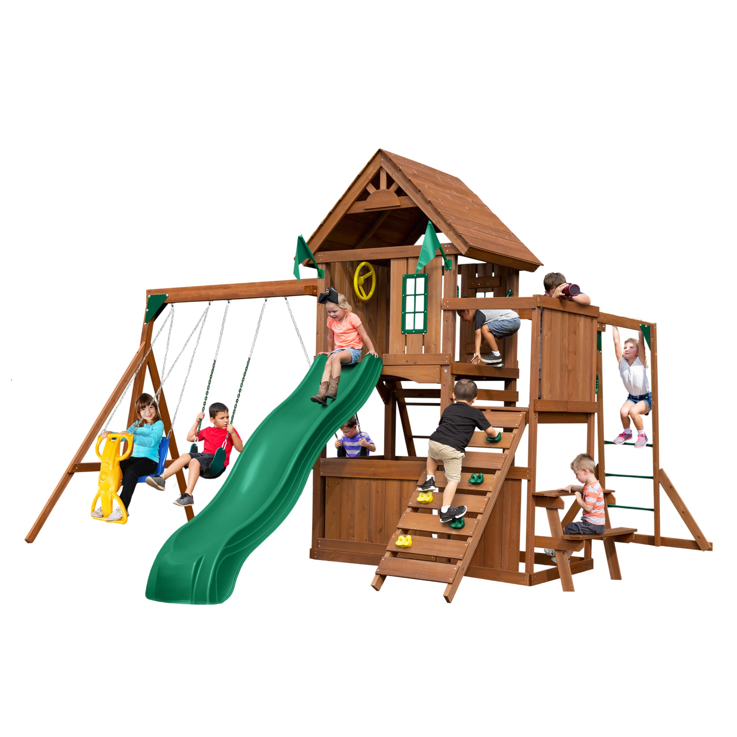 Amazon.com: Swing-N-Slide Caribou Valley Wooden Swing Set with