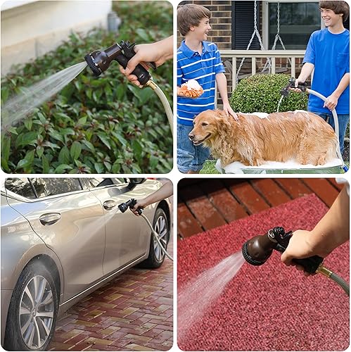 Miniatura 8 de IDEALHOUSE Carrete de manguera de jardín retráctil, carrete de manguera de pared de 12 pulgada x 100 pies, con boquilla rociadora de 9 funciones,