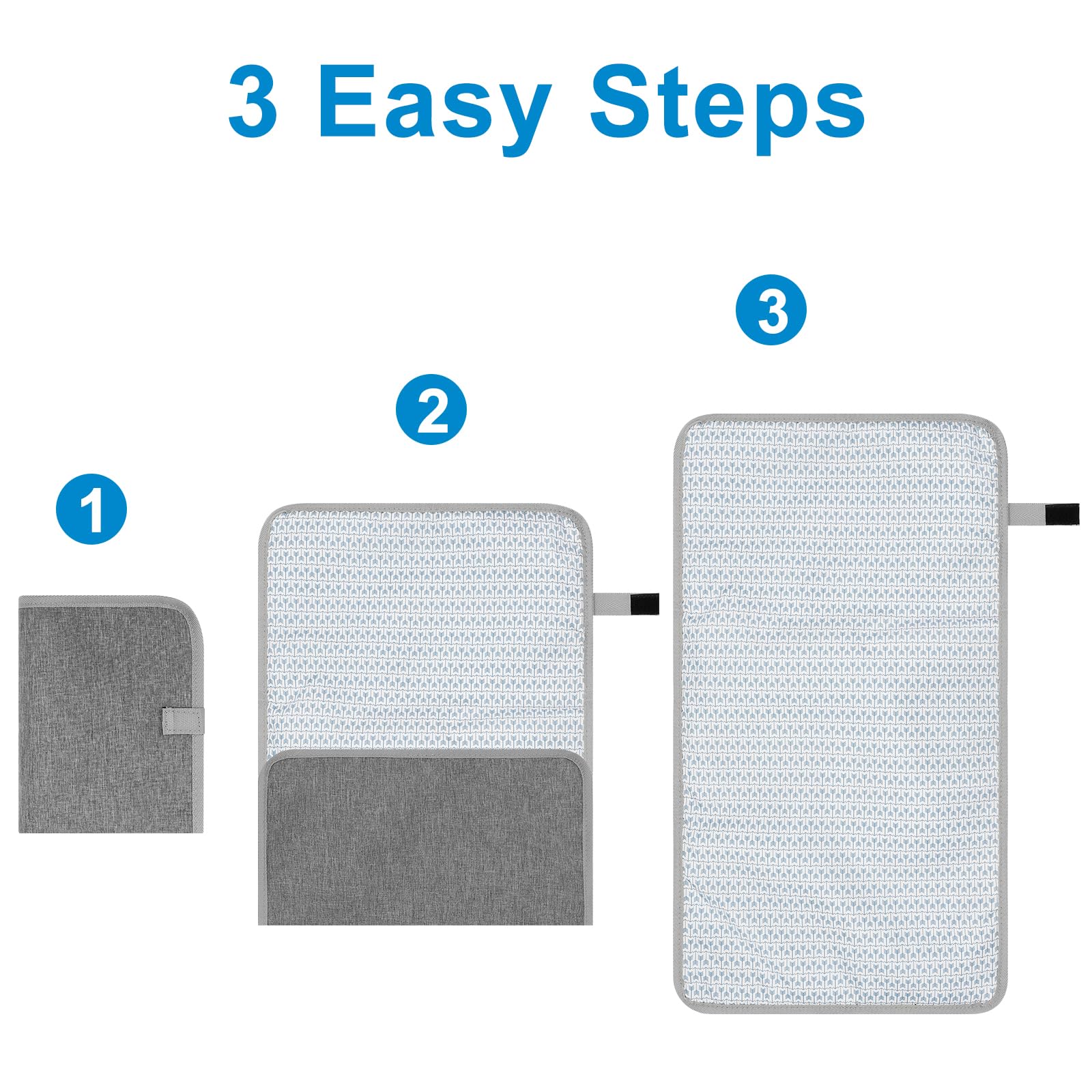 Accmor Cambiador de pañales portátil, impermeable, cambiador de pañales para bebé, portátil, cambiador de viaje para bebé, gris