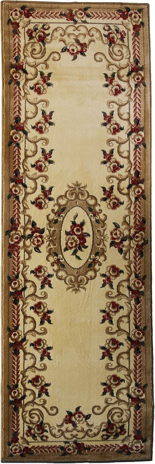 chinaartune 1255, Wilton Woven Indoor Area Rug,98x32 Runner, White