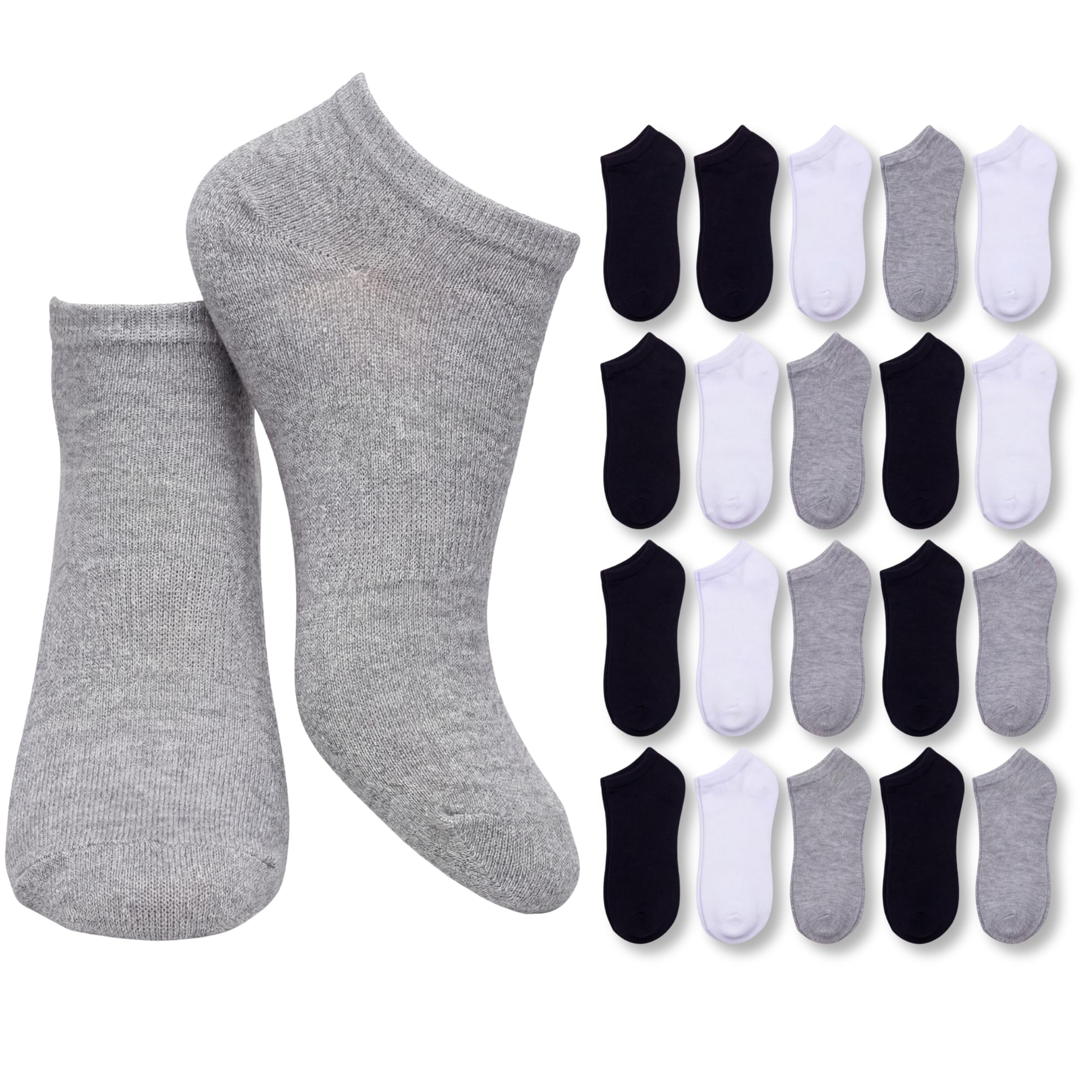 Tipi Toe Women’s 20 Pack Colorful Low Cut Socks – Lightweight, Breathable Design for All-Day Comfort Sizes 9-11/10-13