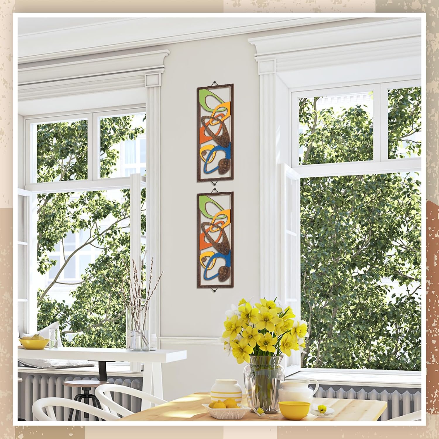 CroBlissful 2 Pcs Mid Century Wall Art Mid Century Modern Decor