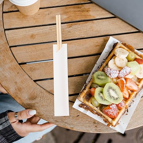 Miniatura 4 de Garneck Bolsa de papel para palillos, 100 unidades, color blanco, bolsa de bolsillo de papel desechable, fundas de embalaje para palillos, bolsa de