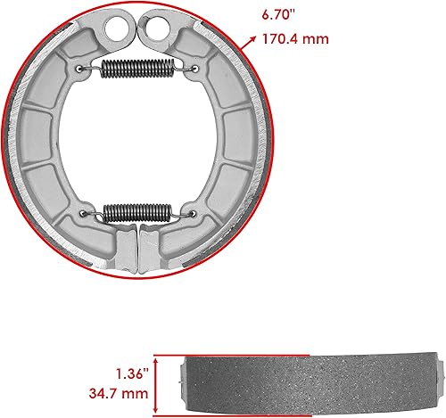 Miniatura 3 de Caltric Pastillas de freno delanteras y zapatas traseras compatibles con Kawasaki Kvf300 Kvf-300 Prairie 300 4X4 1999-2002