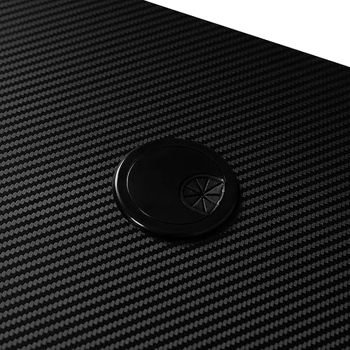 Miniatura 44 de Flash Furniture Juego de escritorio para juegos negro y silla de carreras blanco/negro con soporte para tazas, gancho para auriculares y soporte