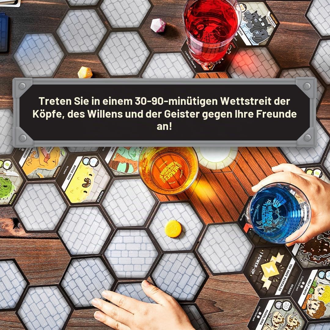 Brettspiel: EIN Dungeon Exploration Trinkspiele | Das erste Liquid Life Battle Damage System Brettspiele für Erwachsene | DND-Gameplay mit DND-Würfeln und Getränken